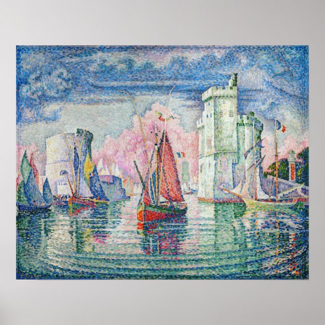 Poster Paul Signac - Entrada de La Rochelle Harbor (Frente)