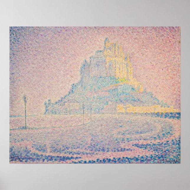 Poster Paul Signac - Mont Saint Michel, Névoa e Sol (Frente)