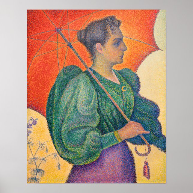 Poster Paul Signac - Mulher com Guarda-Sol (Frente)