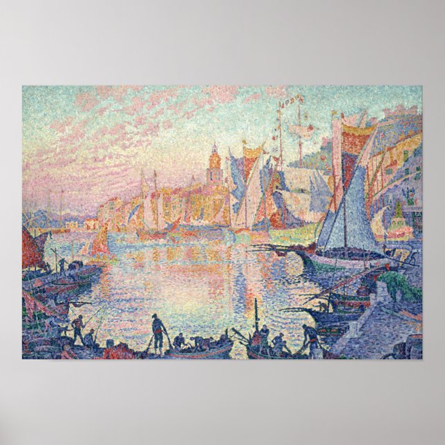 Póster Paul Signac - O Porto de Tropez-Santo (Frente)