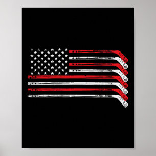 Poster Paus de Hóquei no Gelo Bandeira dos EUA Patriótico