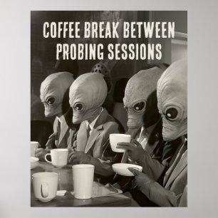 Poster Pausa de café fazendo uma pausa dos sequestros de