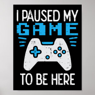 Poster Pausado Meu Jogo Controle de Video-Games Meninos C