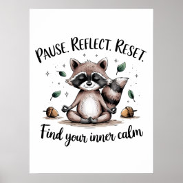 Poster Pausar Refletir Redefinir Design de Meditação de C