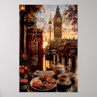 Poster Pausar Respirar E Saborear A Manhã Londres Café