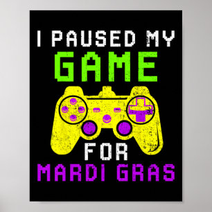 Poster Pauso meu jogo para controle de videogame do Mardi