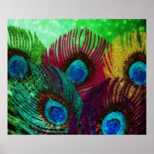 Póster Pavão colorido