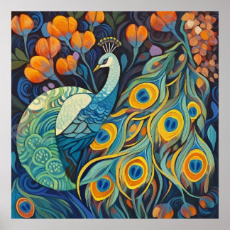 Poster Pavão-de-água azul vibrante