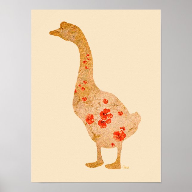 Poster Pavão de Papoula Vermelha (Frente)
