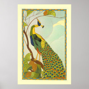 Poster Pavão vienense de Nouveau da arte
