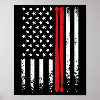 Poster Pavilhão Americano Trator Music Drummer Drum Stick