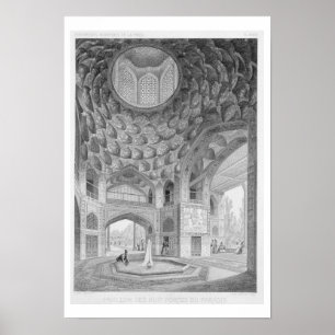 Póster Pavilhão dos oito paraíso, em Isfahan, de