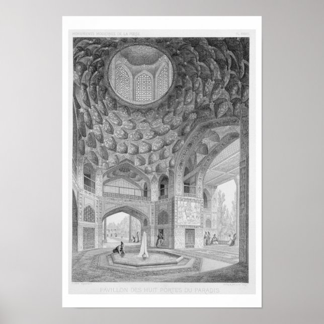 Póster Pavilhão dos Oito Paraísos, em Isfahan, de (Frente)