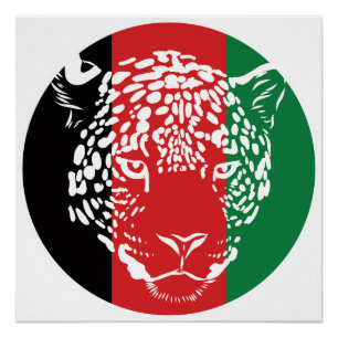 Póster Pavilhão Nacional Afegão de Leopardo
