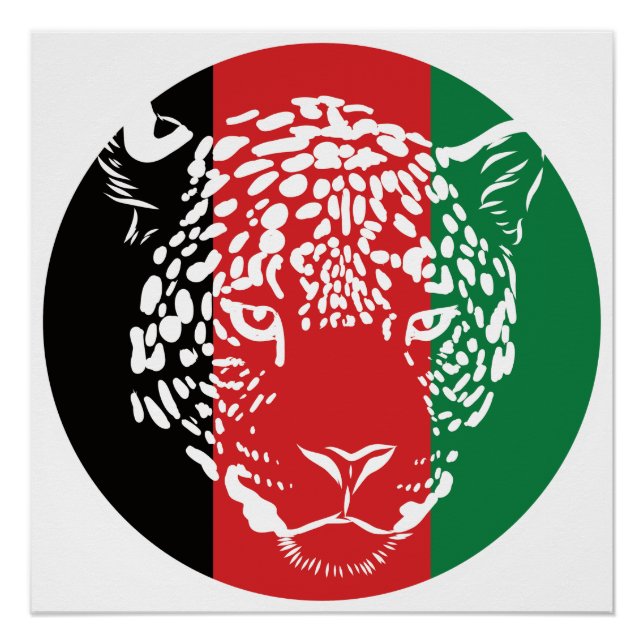 Póster Pavilhão Nacional Afegão de Leopardo (Frente)