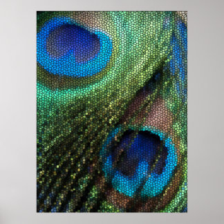 Poster Pavimento Azul com Efeito de Vidro Estreitado