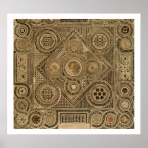 Póster Pavimento do Mosaico Antes do Altar, prato A de "N