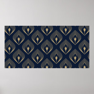 Poster Pavock feather ombre padrão ditzy motif floral.