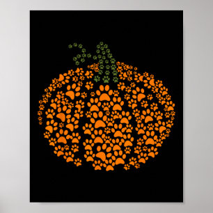 Poster Paw Imprime Halloween Pumpkin Ghost Paw Dog Amor