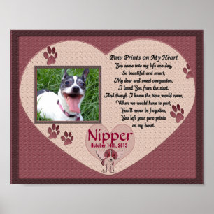 Póster Paw Imprime no Meu Memorial do Cachorro