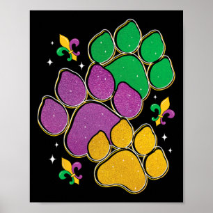 Poster Paw Print Mardi Gras Dog Mascarada Festival