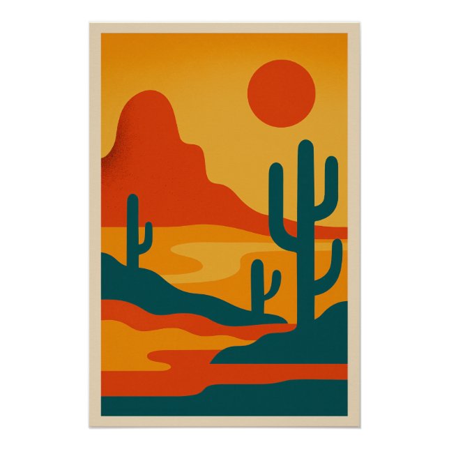 Póster Paysage Désertique Abstrait Moderne (Frente)