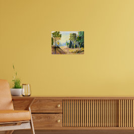 Poster Paysage nature et sous bois en fôret, déco murale.