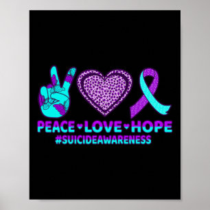Poster Paz Ama Esperança Feliz Prevenção Suicida Sensibil