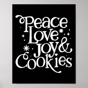 Poster Paz Amor Alegria E Cookies Natal