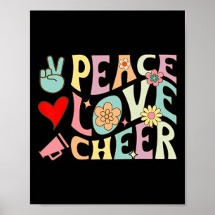 Poster Paz Amor Alegria Groovy Liderança de Torcida Líder