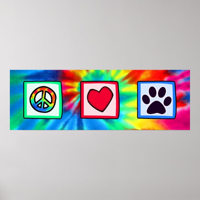 Poster Paz, Amor, Cachorro; Pawprint (Frente)