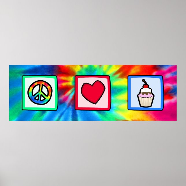 Poster Paz, Amor, Cupcakes (Frente)