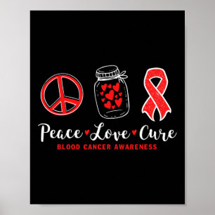 Poster paz amor cura a consciência dos canceres de sangue
