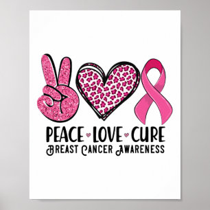 Poster Paz Amor Cura Cancer de Mama Sensibilização Guerre