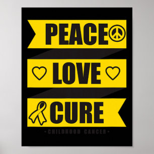 Poster Paz Amor Cura Consciência de Canceres Infantis 1