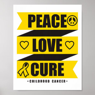 Poster Paz Amor Cura Conscientização do Câncer Infantil 1