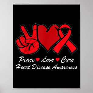 Poster Paz Amor Cura Conscientização Doenças Cardíacas Ch