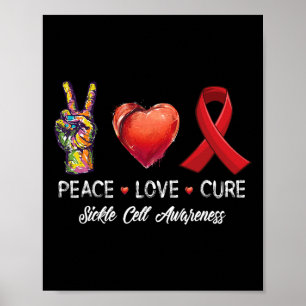 Poster Paz Amor Cura Cura Células Doentes Homens Mulheres