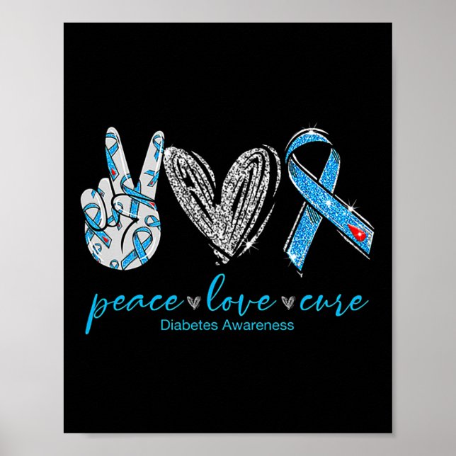 Poster Paz Amor Cura Diabetes Consciência 2 (Frente)