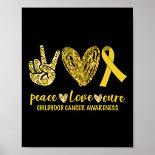Poster Paz Amor Cura Fita Friso Sensibilização para a Inf