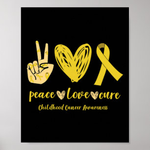 Poster Paz Amor Cura Fita Friso Sensibilização para a Inf