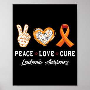 Poster Paz Amor cura Leuemia consciência homens mulheres