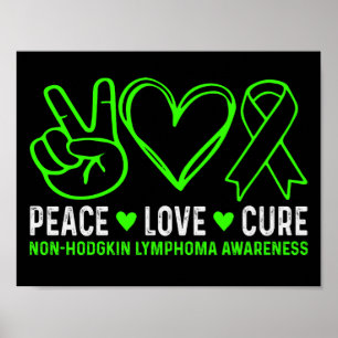 Poster Paz Amor Cura Linfoma Conscientização Apoio