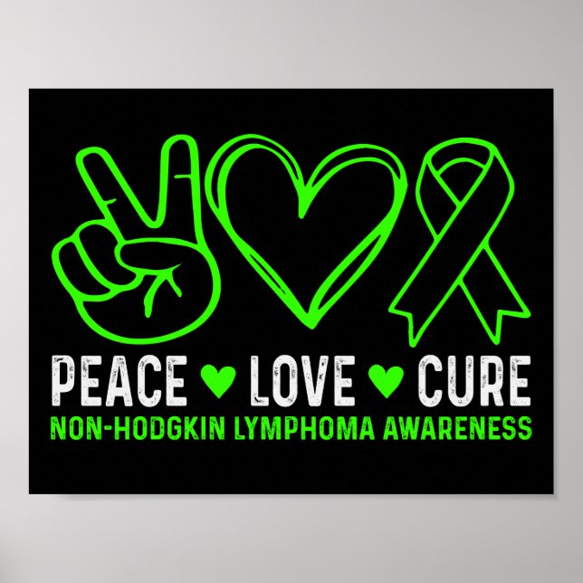 Poster Paz Amor Cura Linfoma Conscientização Apoio (Frente)