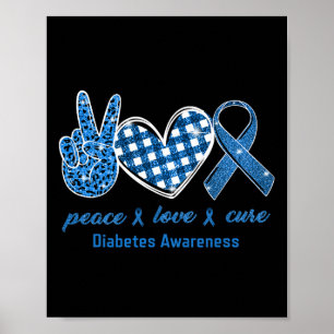 Poster Paz Amor Curto Diabetes Leopardo Sensibilização Su