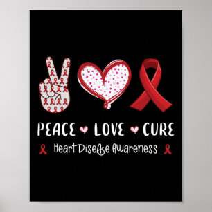 Poster Paz Amor Curto Doença Cardíaca Sensibilização Home