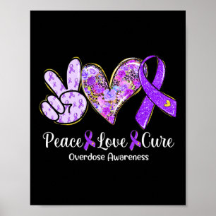 Poster Paz Amor Curva Friso Roxo Sensibilização para a So