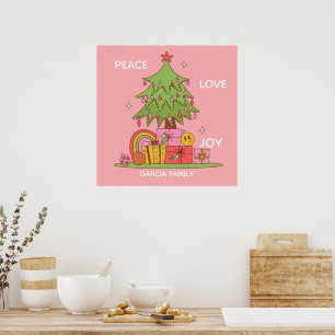 Poster Paz, Amor e Alegria - Árvore de Natal retrógrada a