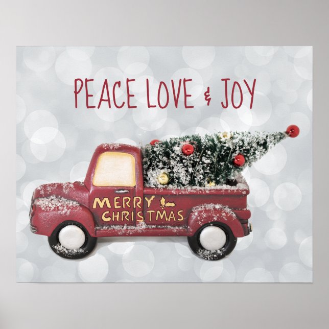 Póster Paz, amor e alegria com RedToy Truck Feliz Natal (Frente)