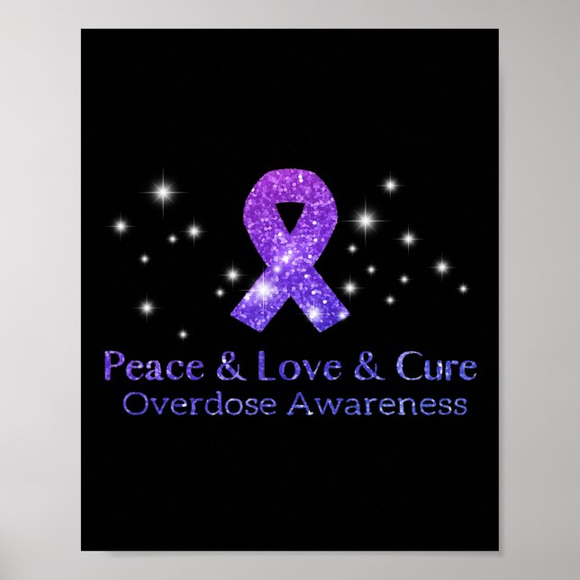Poster Paz Amor E Cura Conscientização Sobre Overdose De  (Frente)